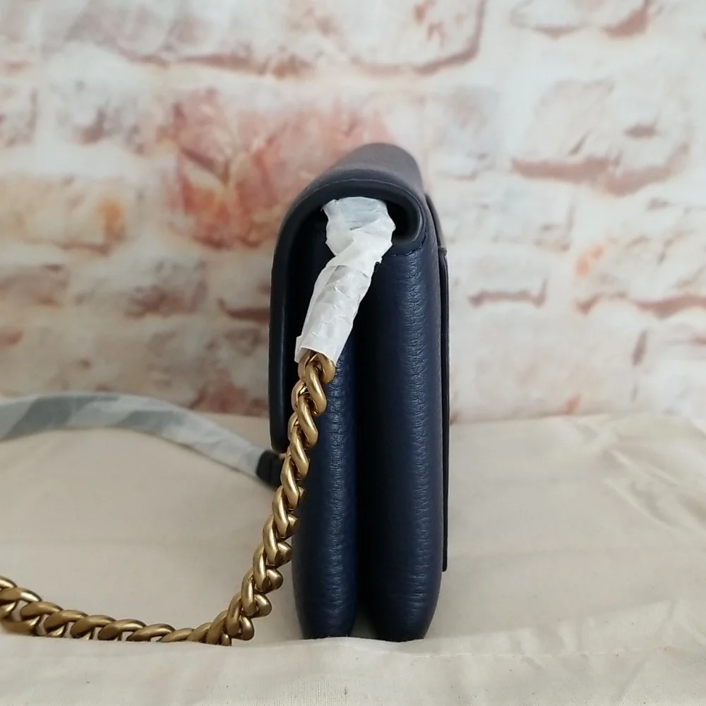 New Tory Burch Kira Leather Wallet-On-Chain